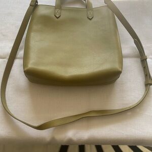 Madewell Pistachio/Curry Green Leather Tote Bag